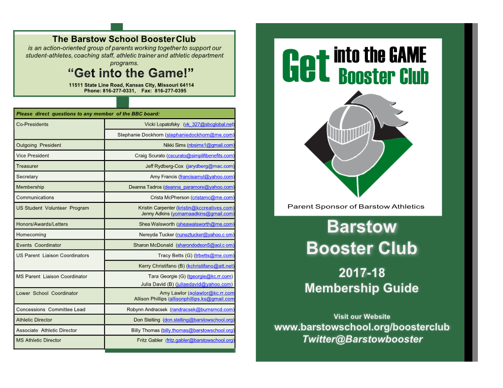 Getinto the GAME Booster Club