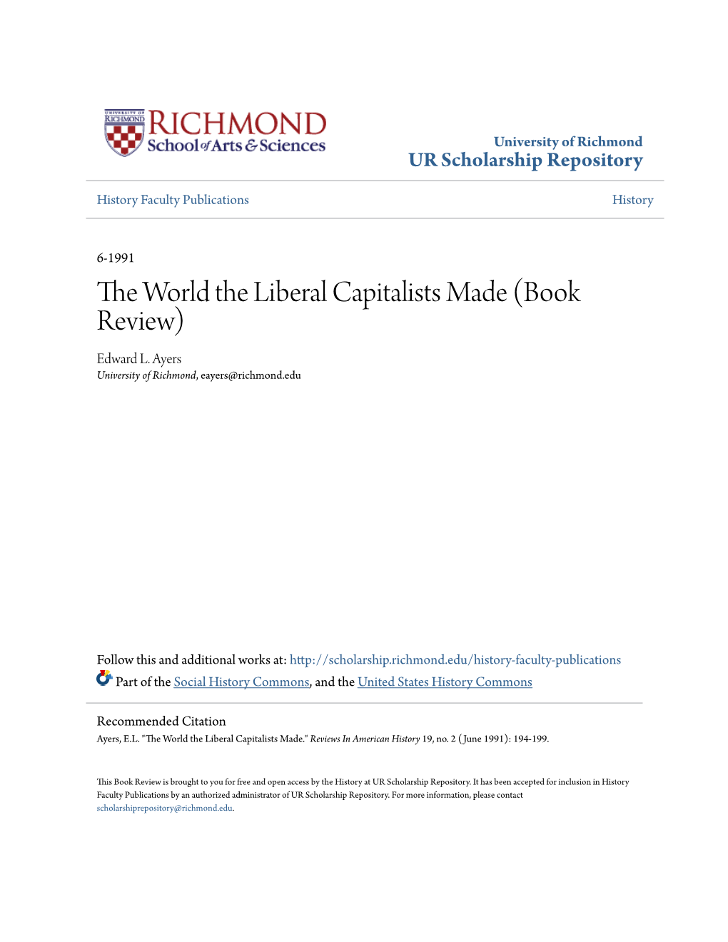 The World the Liberal Capitalists Made (Book Review)