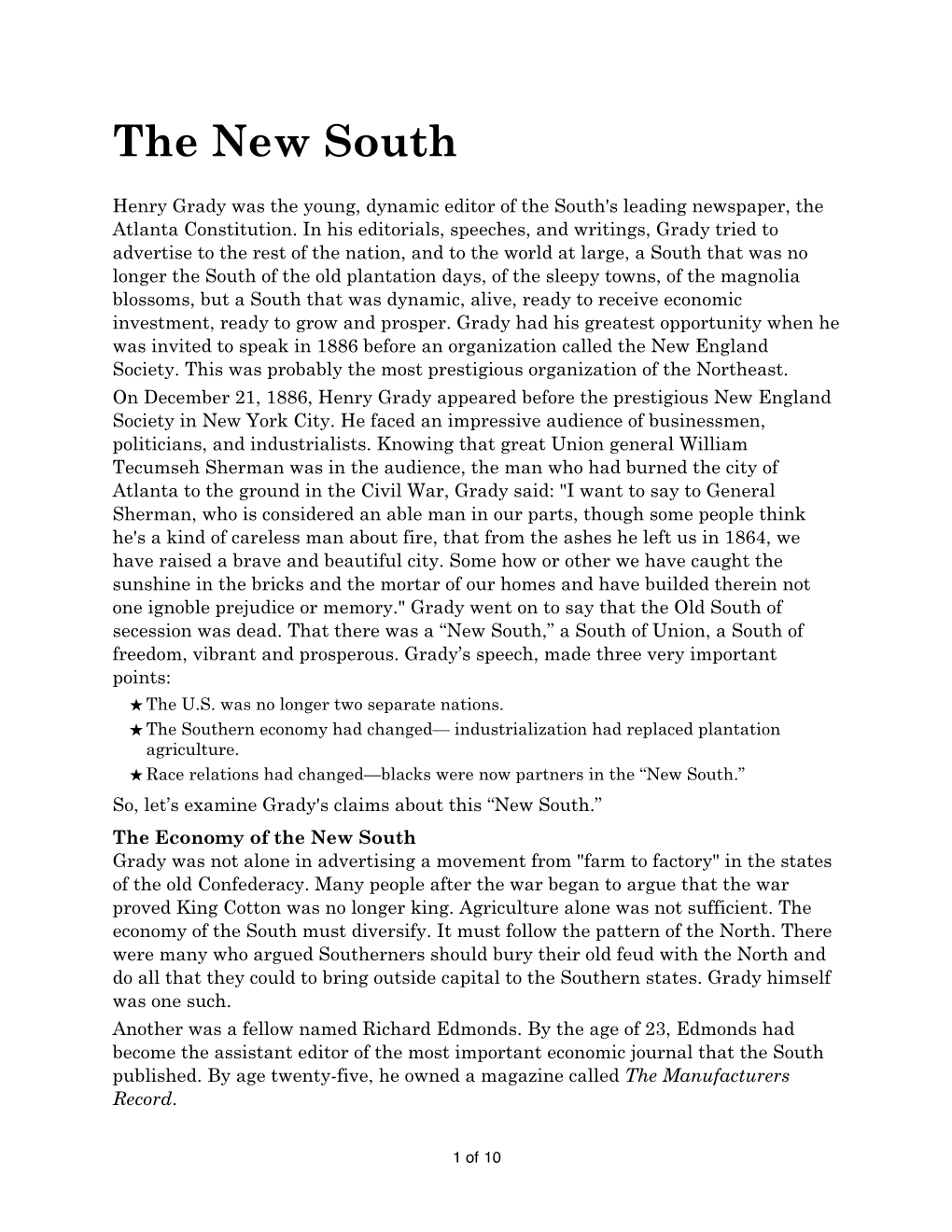 The New South