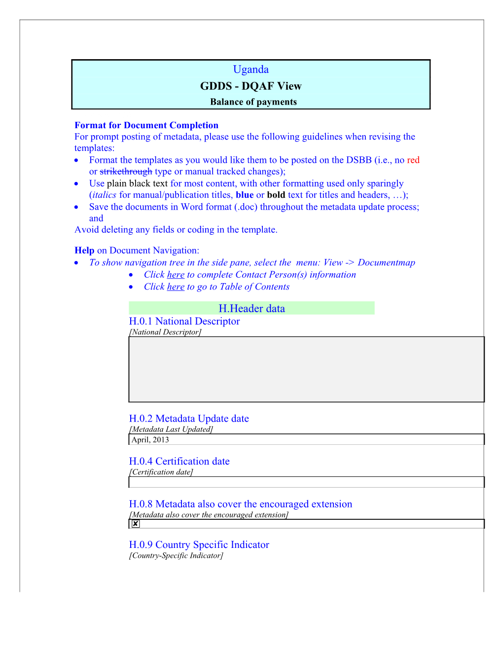 GDDS DQAF Category Templates s1