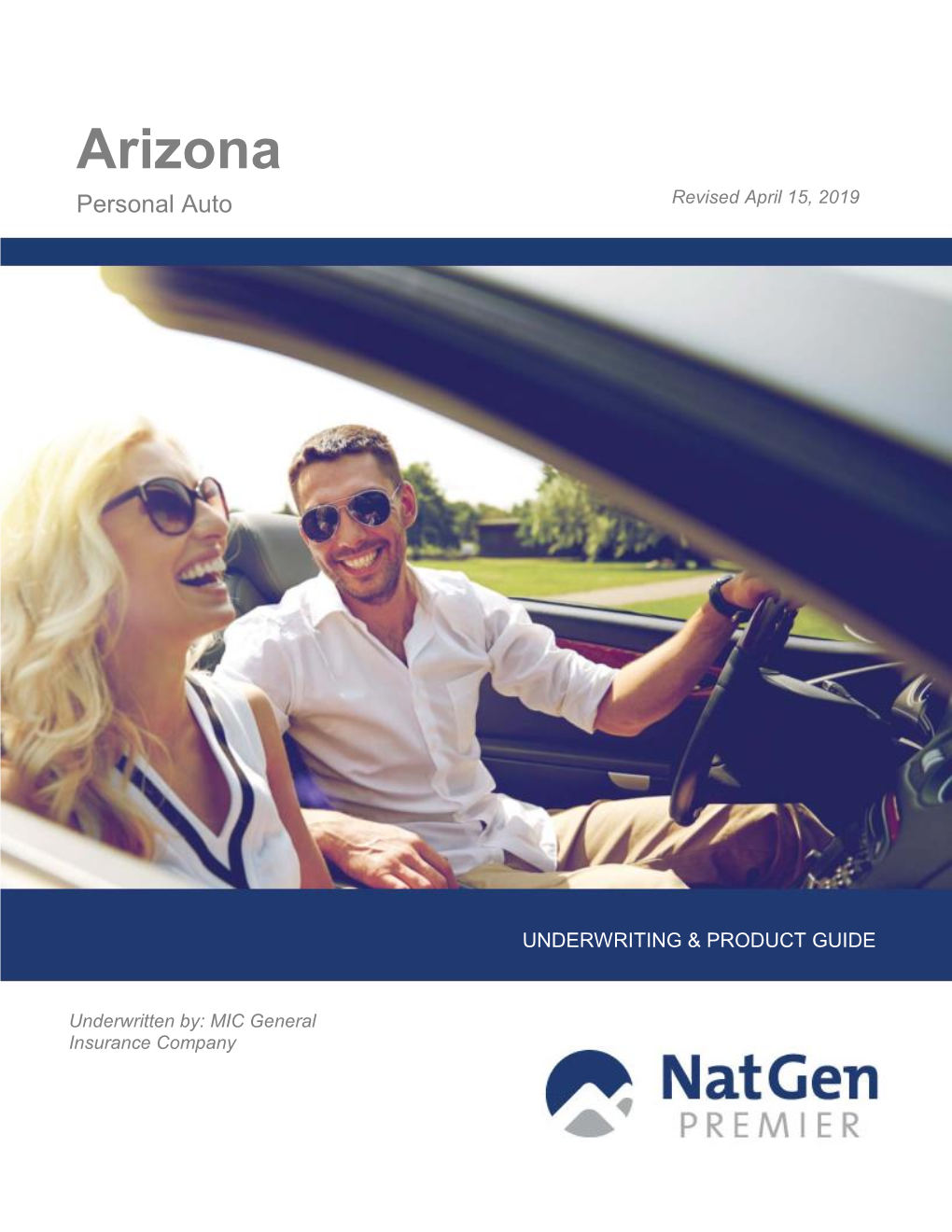 Arizona Personal Auto Revised April 15, 2019