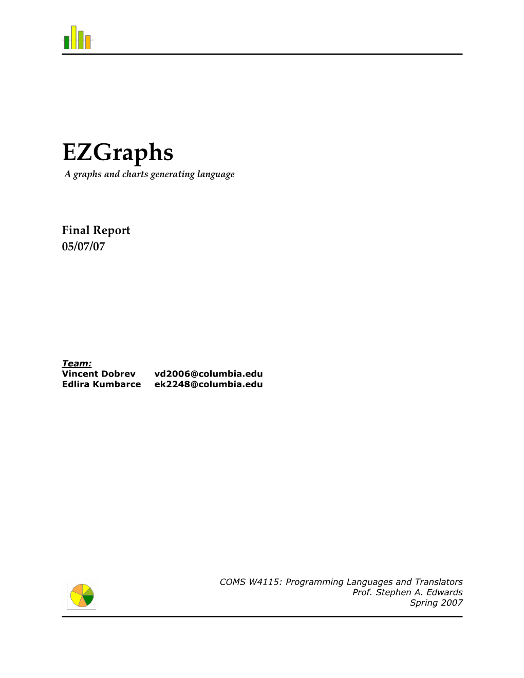 Ezgraphs a Graphs and Charts Generating Language