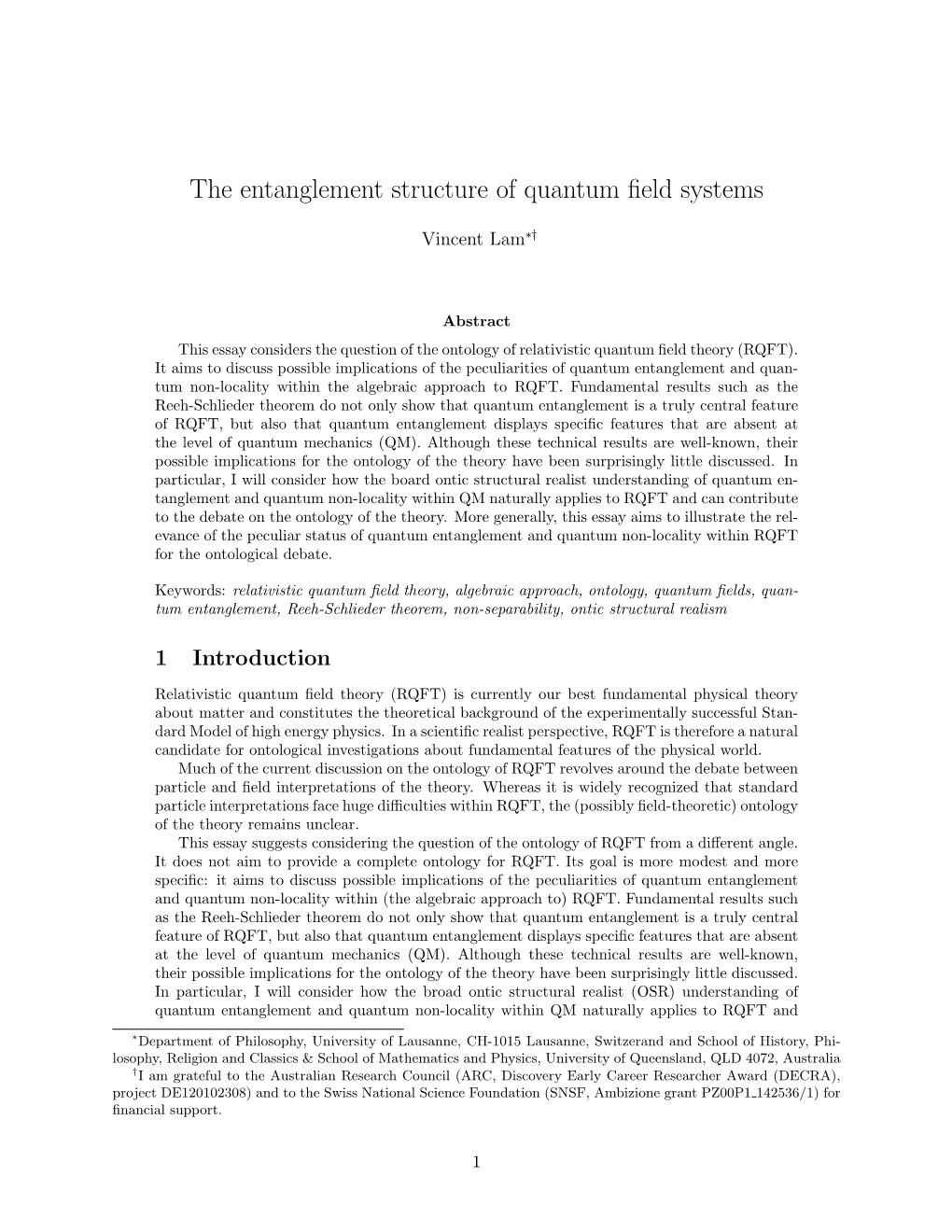 The Entanglement Structure of Quantum Field Systems