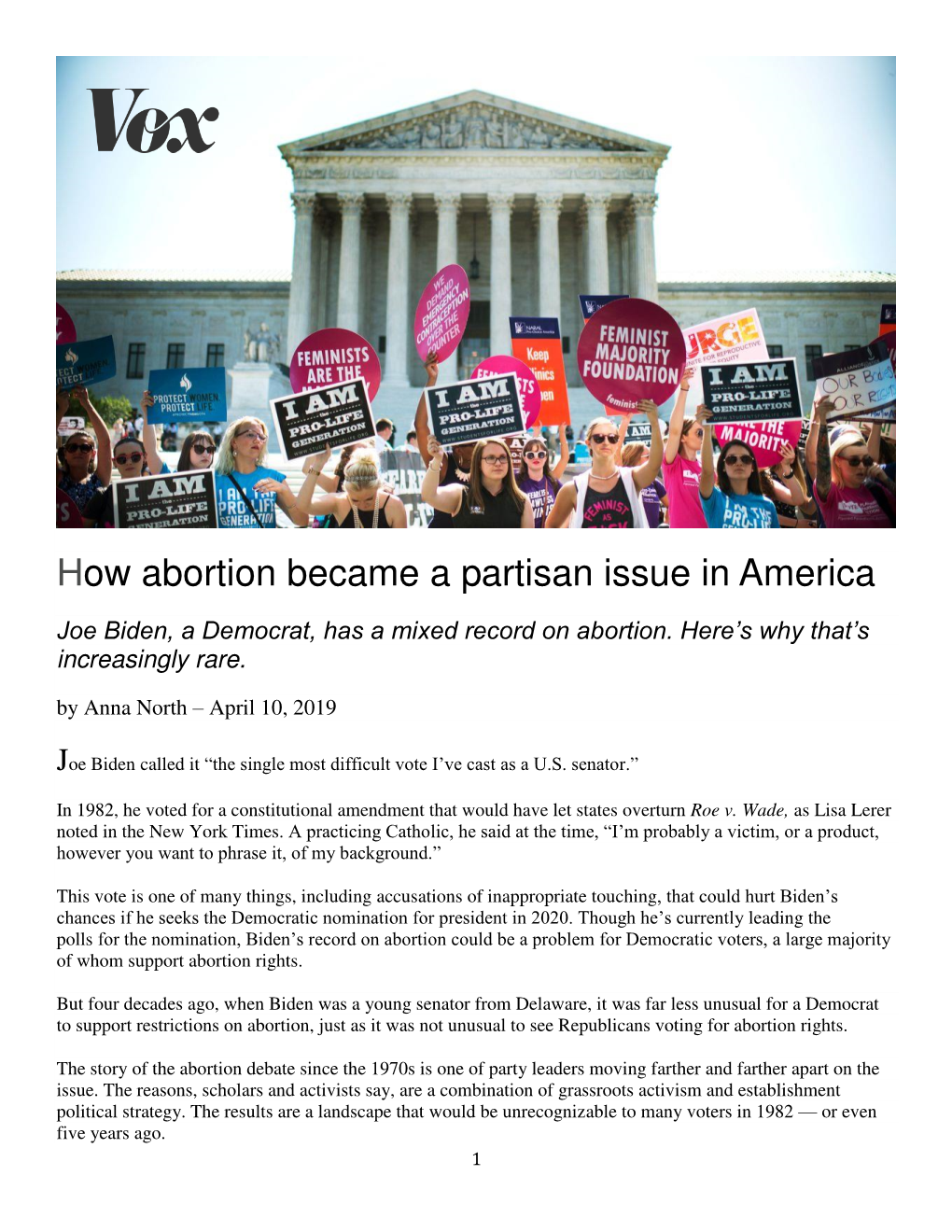 How Abortion Became a Partisan Issue in America