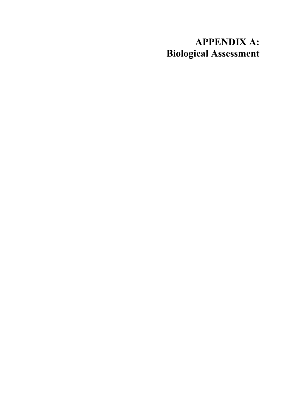 Biological Assessment