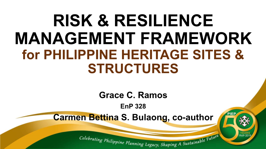 Risk & Resilience Management Framework