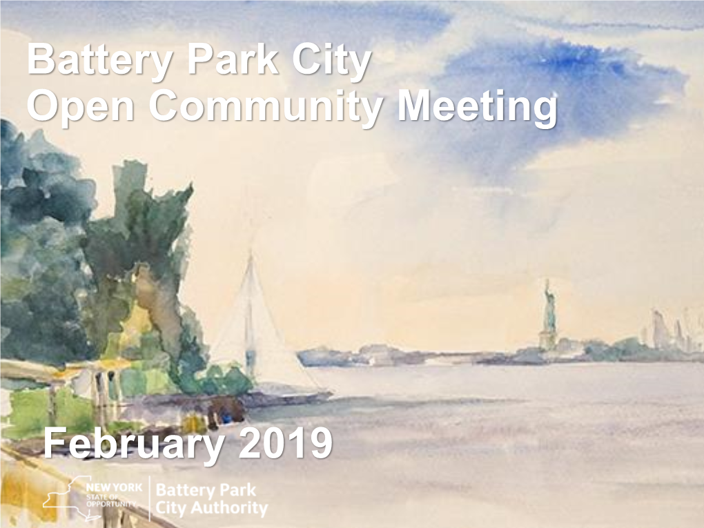Battery Park City Open Community Meeting February 2019