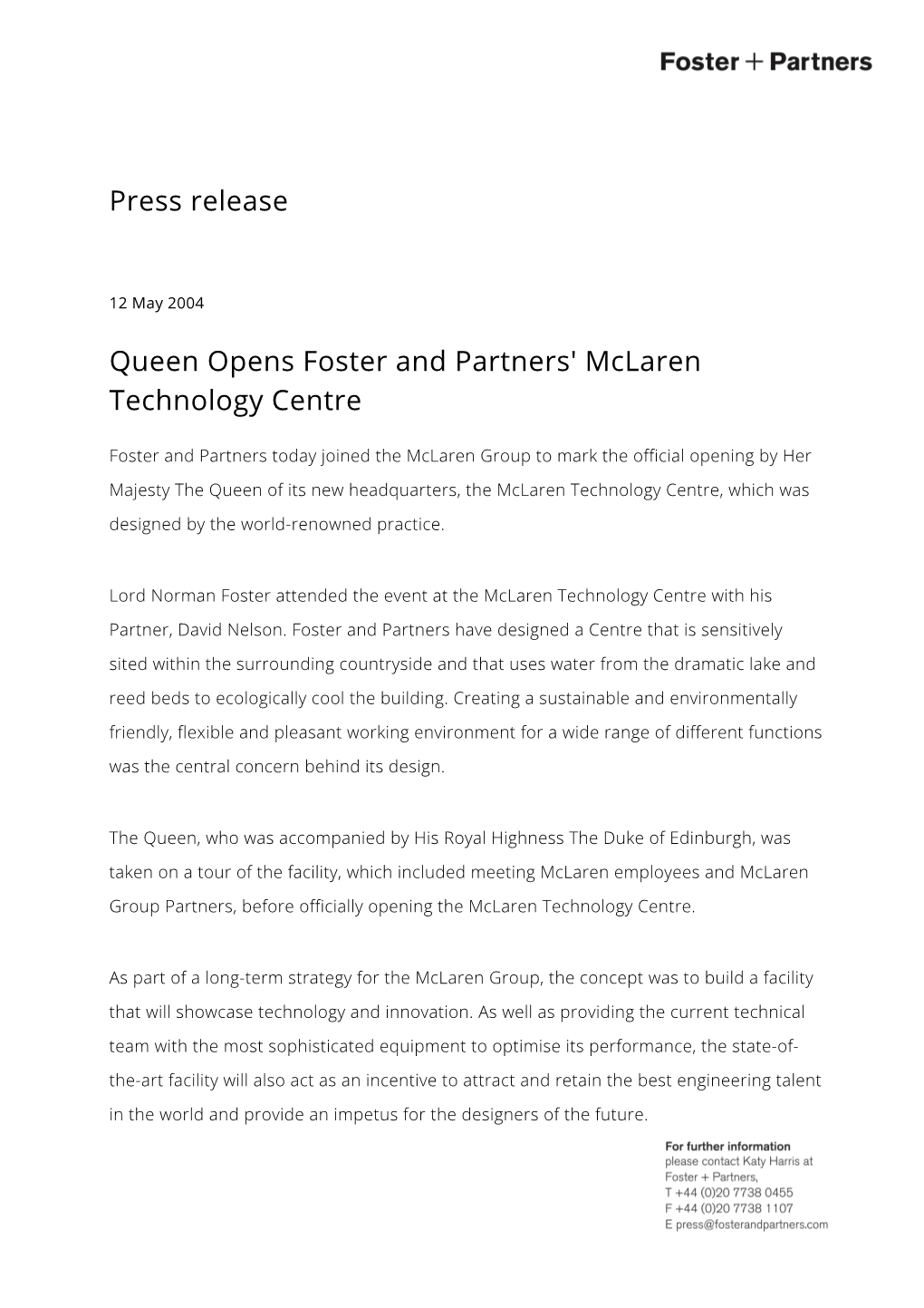 Queen Opens Foster and Partners' Mclaren Technology Centre