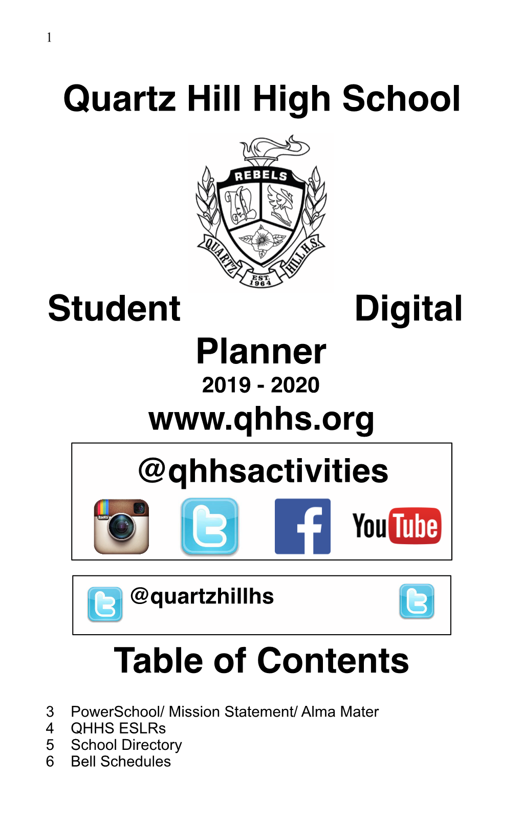 Quartz Hill High School Student Digital Planner