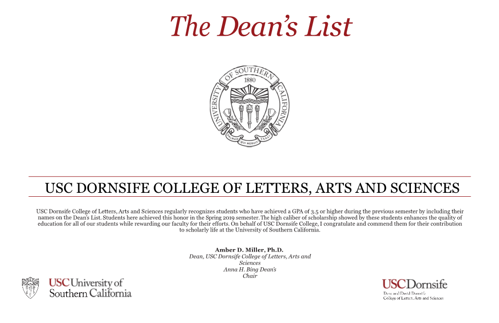 The Dean's List