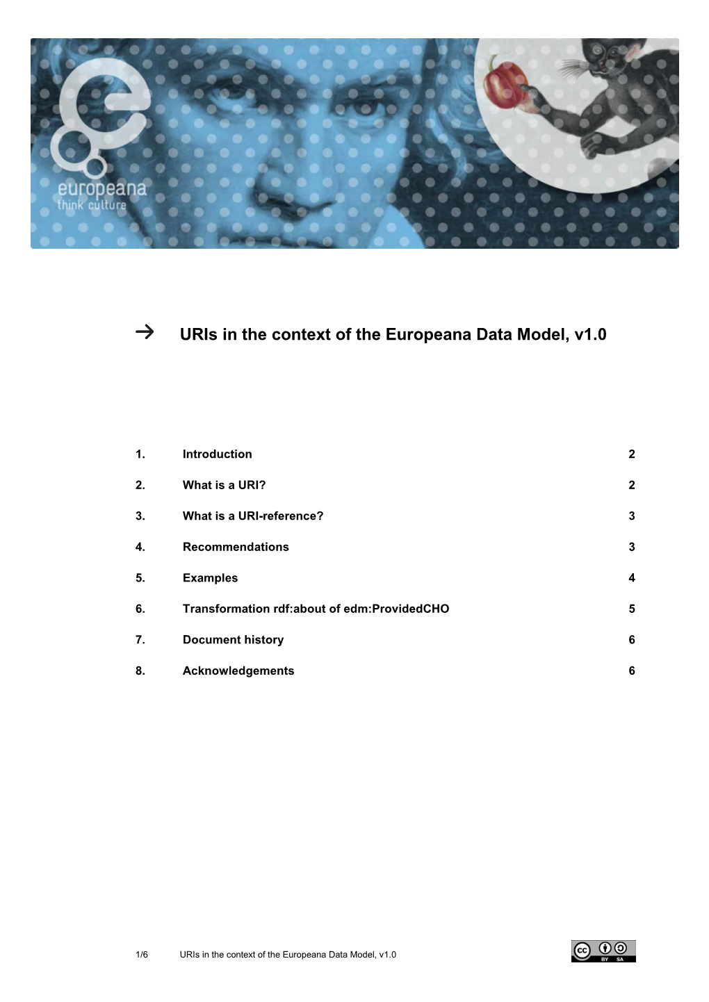 Uris in the Context of the Europeana Data Model, V1.0