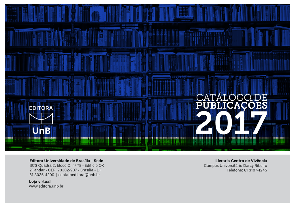 CATÁLOGO DE PUBLICAÇÕES 2016 | EDITORA Unb