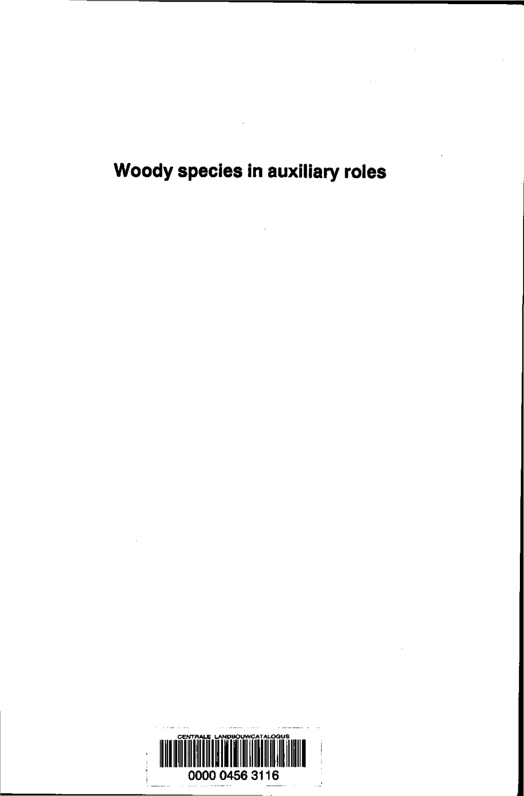 Woody Species in Auxiliary Roles : Live Stakes in Yam Cultivation