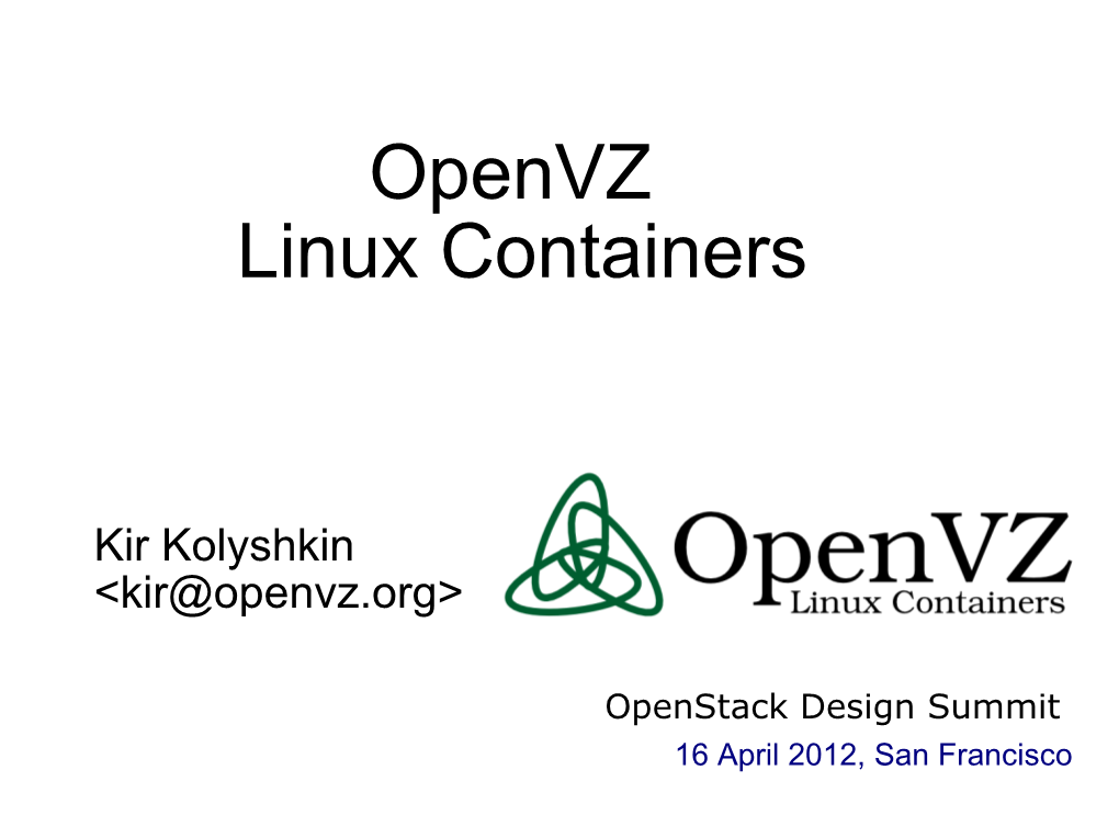 Openvz Linux Containers