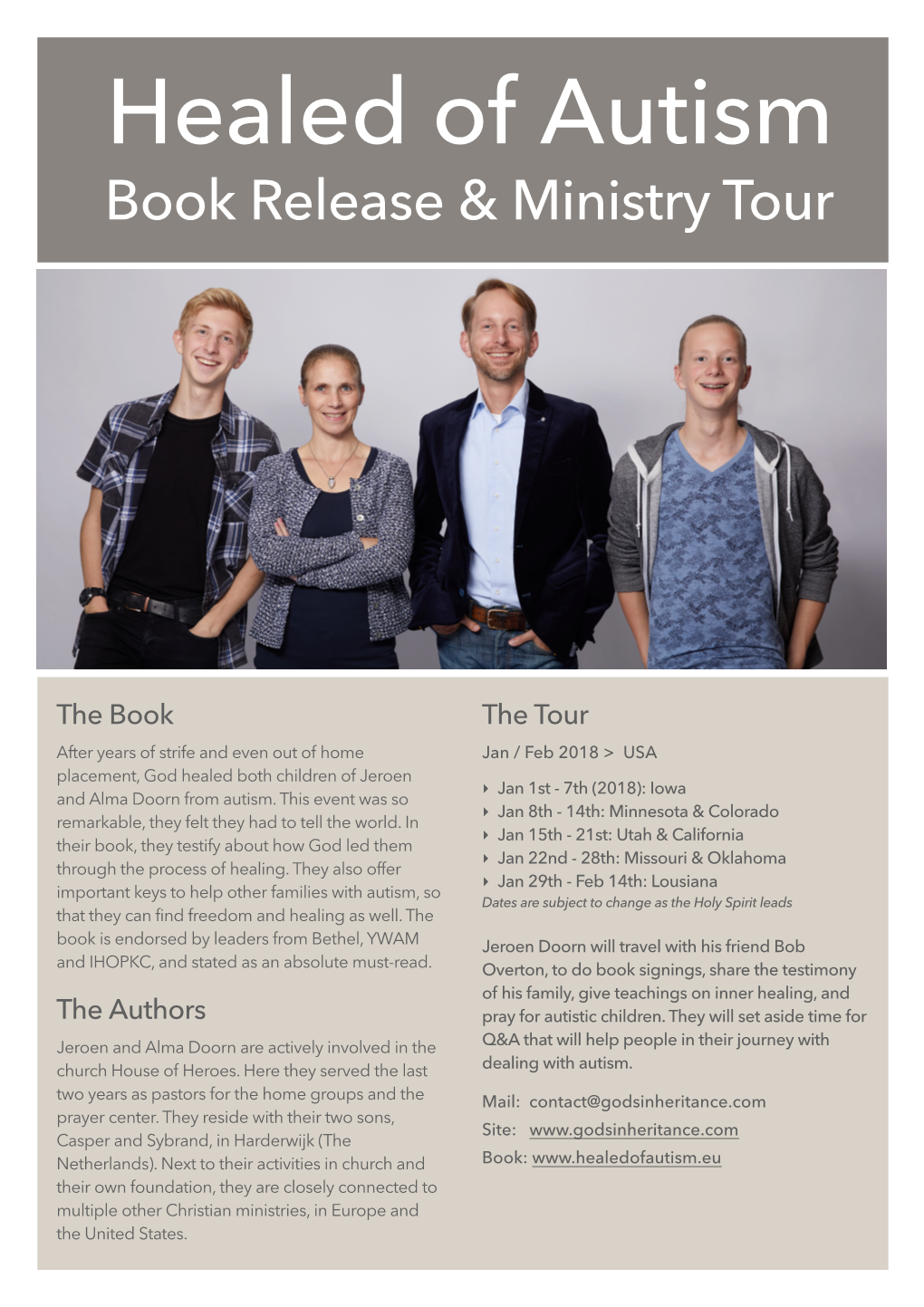 Healed of Autism Book Release & Ministry Tour