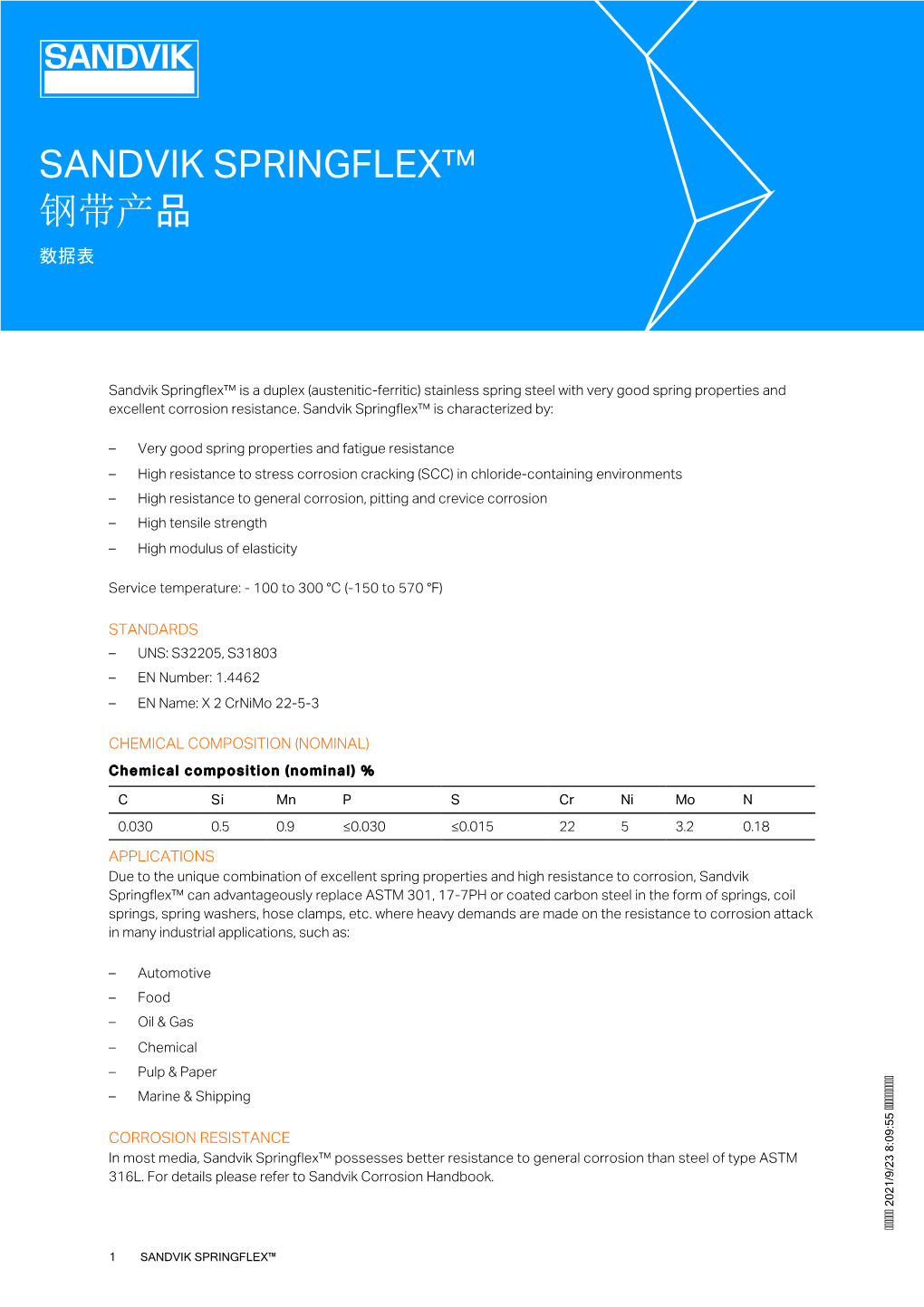 Sandvik Springflex™ Strip Steel