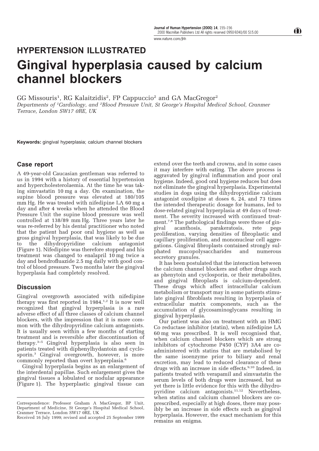 Gingival Hyperplasia Caused by Calcium Channel Blockers