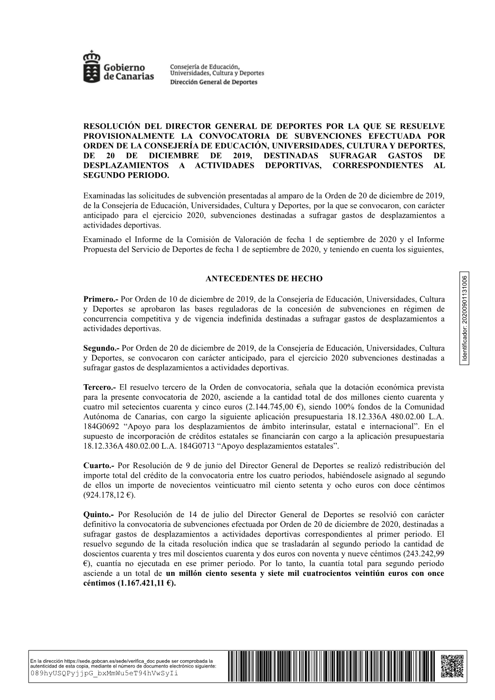 Resolución Del Director General De Deportes Por La