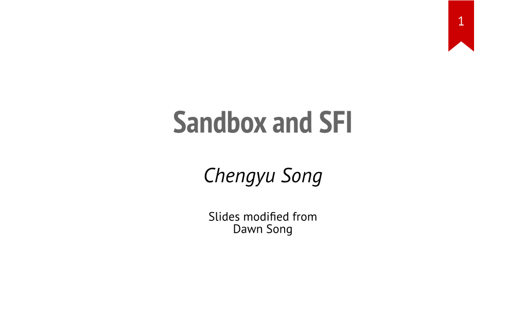 Sandbox and SFI