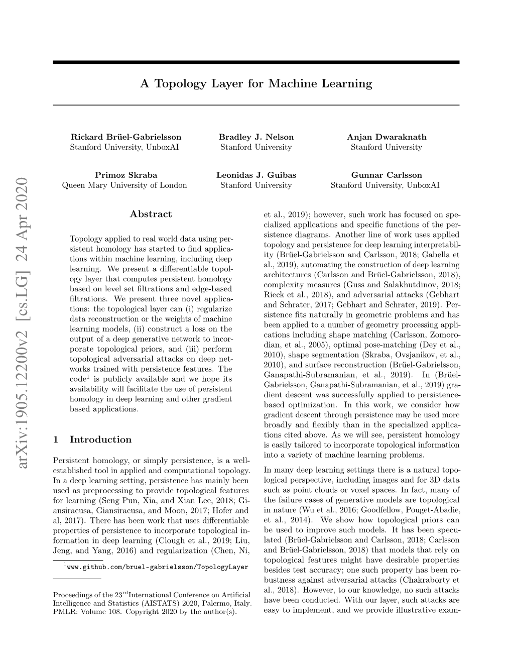 A Topology Layer for Machine Learning
