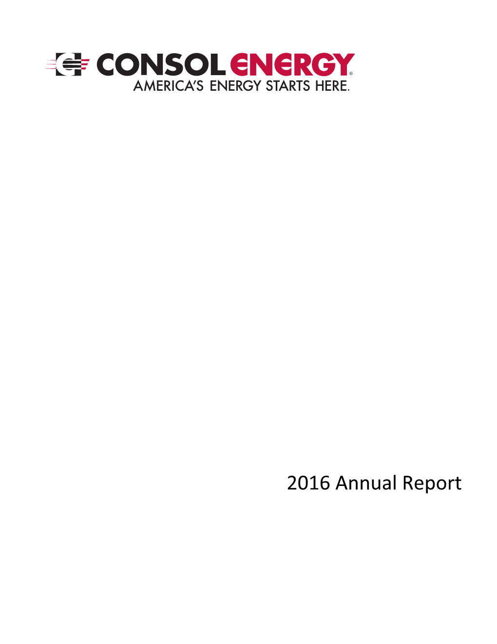 CONSOL Energy, Inc. 2016 Annual Report