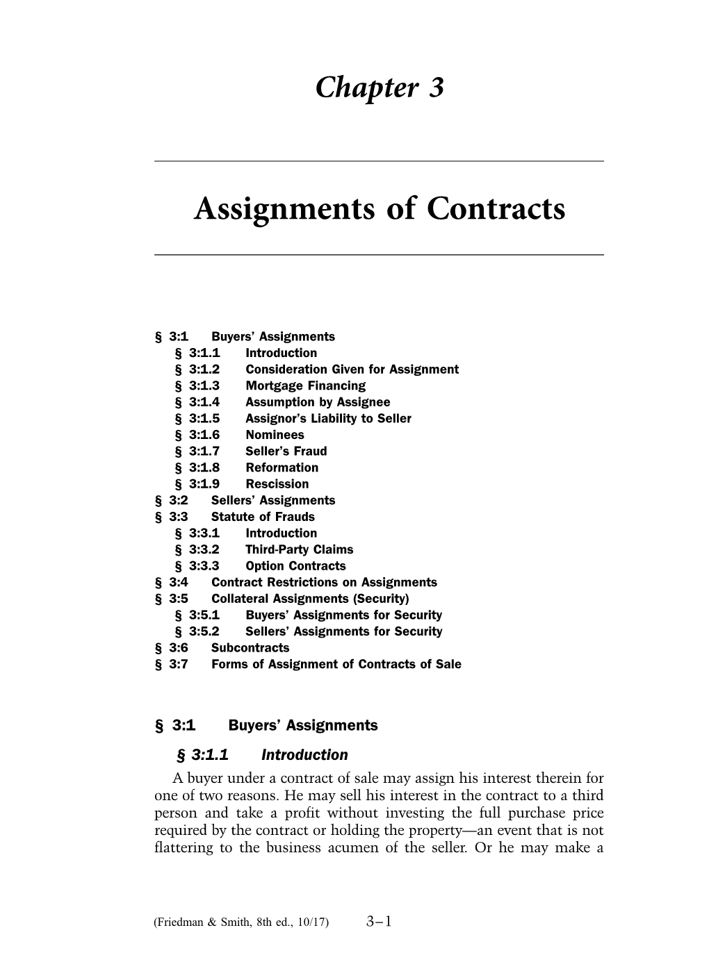 Assignments of Contracts