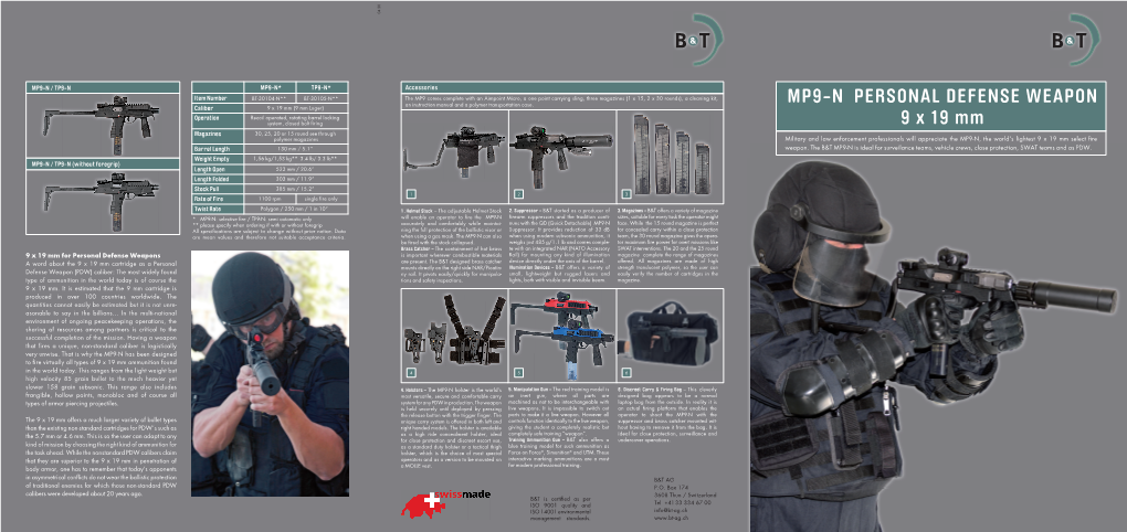 MP9-N PERSONAL DEFENSE WEAPON 9 X 19 Mm