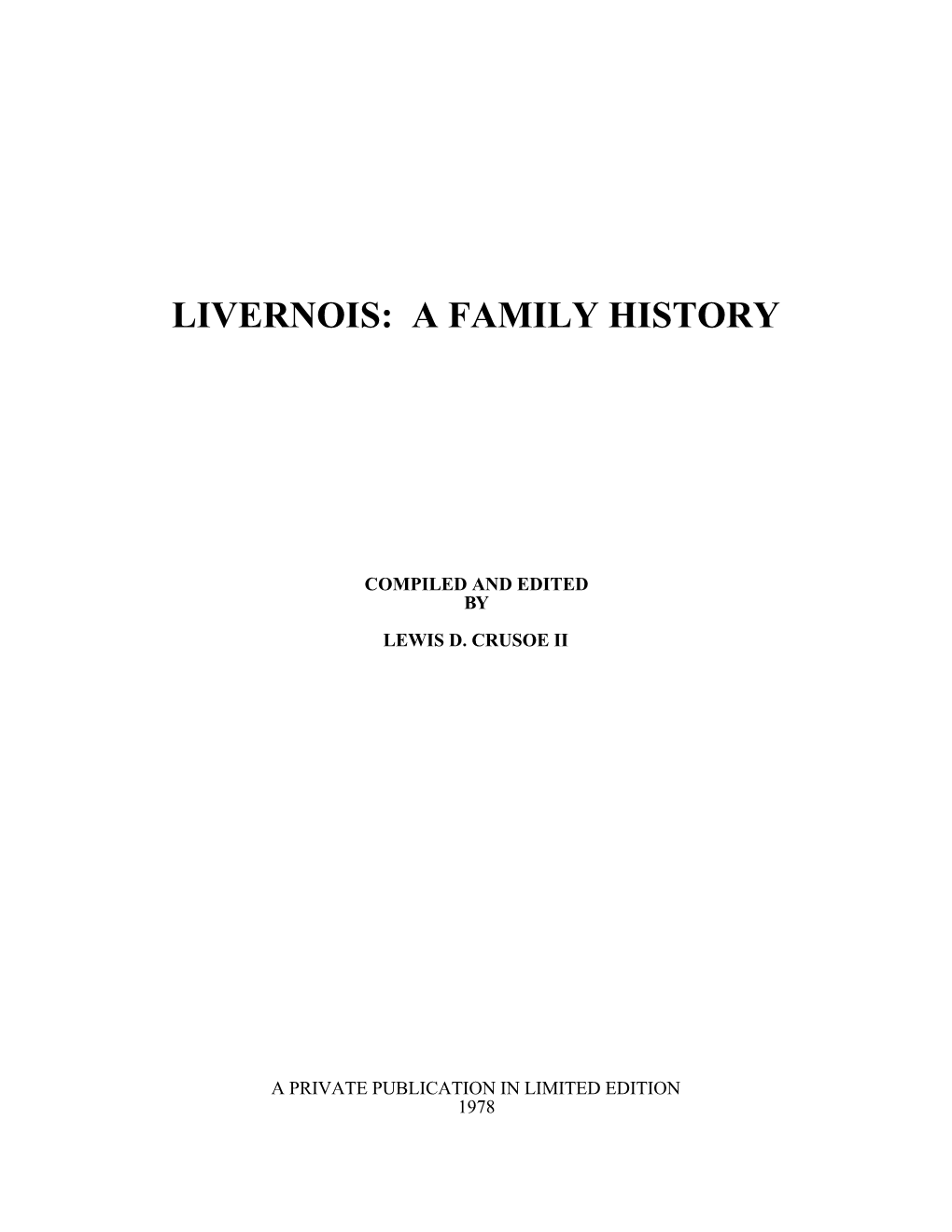 Livernois Family History
