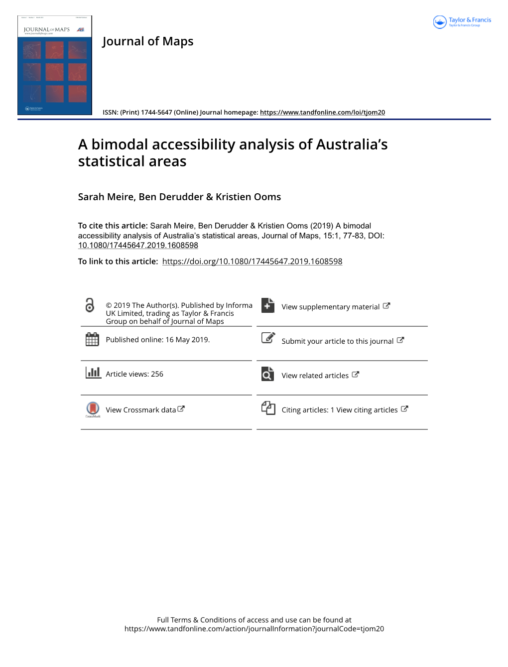 A Bimodal Accessibility Analysis of Australia's Statistical Areas