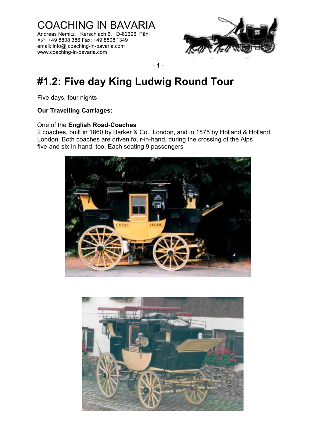 Five Day King Ludwig Round Tour