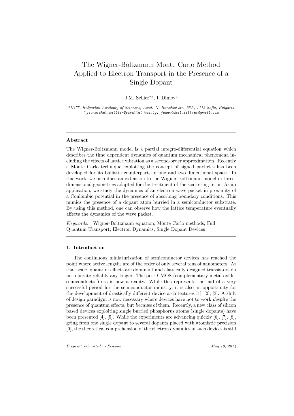 The Wigner-Boltzmann Monte Carlo Method Applied to Electron Transport in the Presence of a Single Dopant