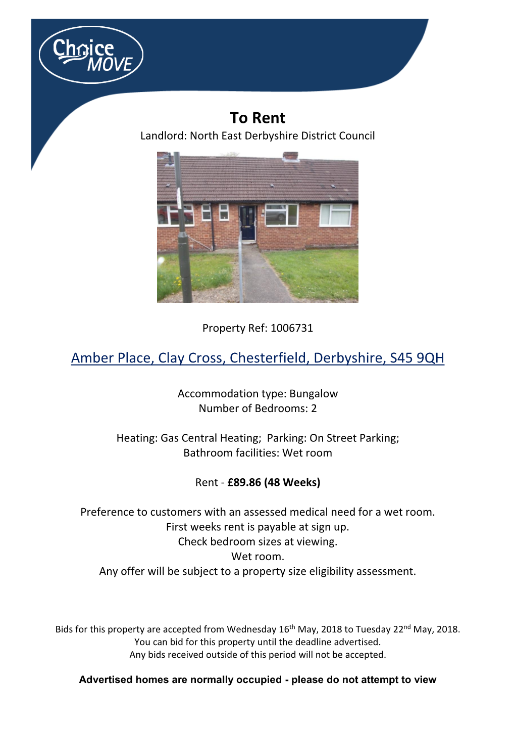 To Rent Landlord: North East Derbyshire District Council