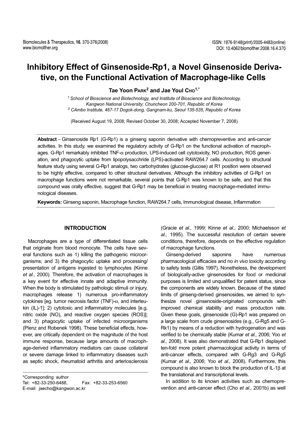 Tive, on the Functional Activation of Macrophage-Like Cells