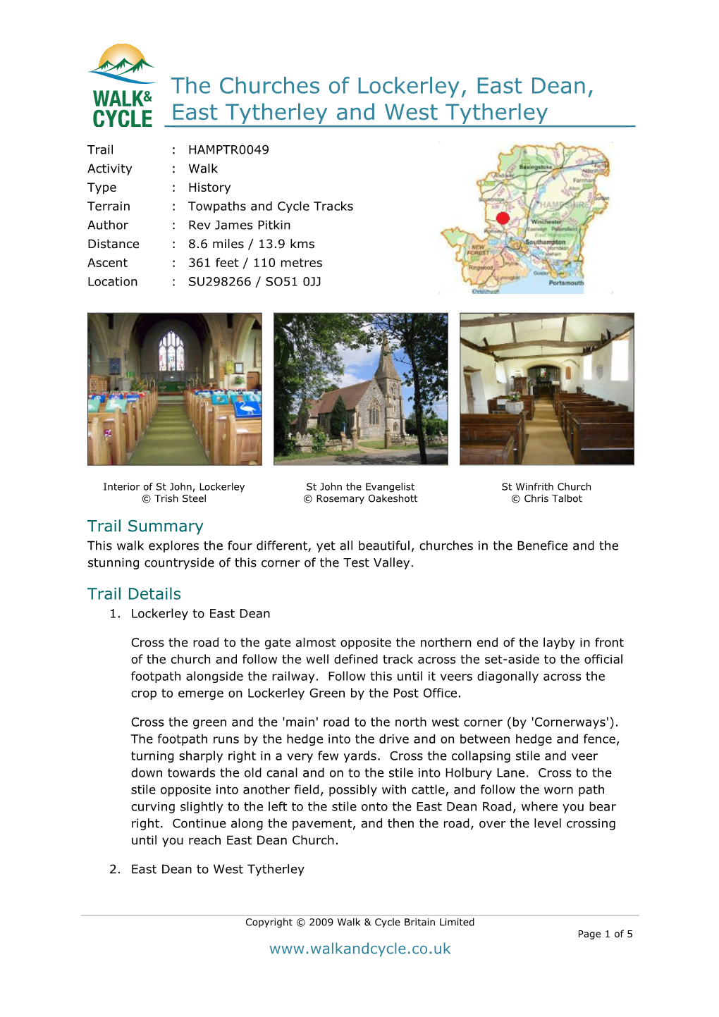 The Churches of Lockerley, East Dean, East Tytherley and West Tytherley