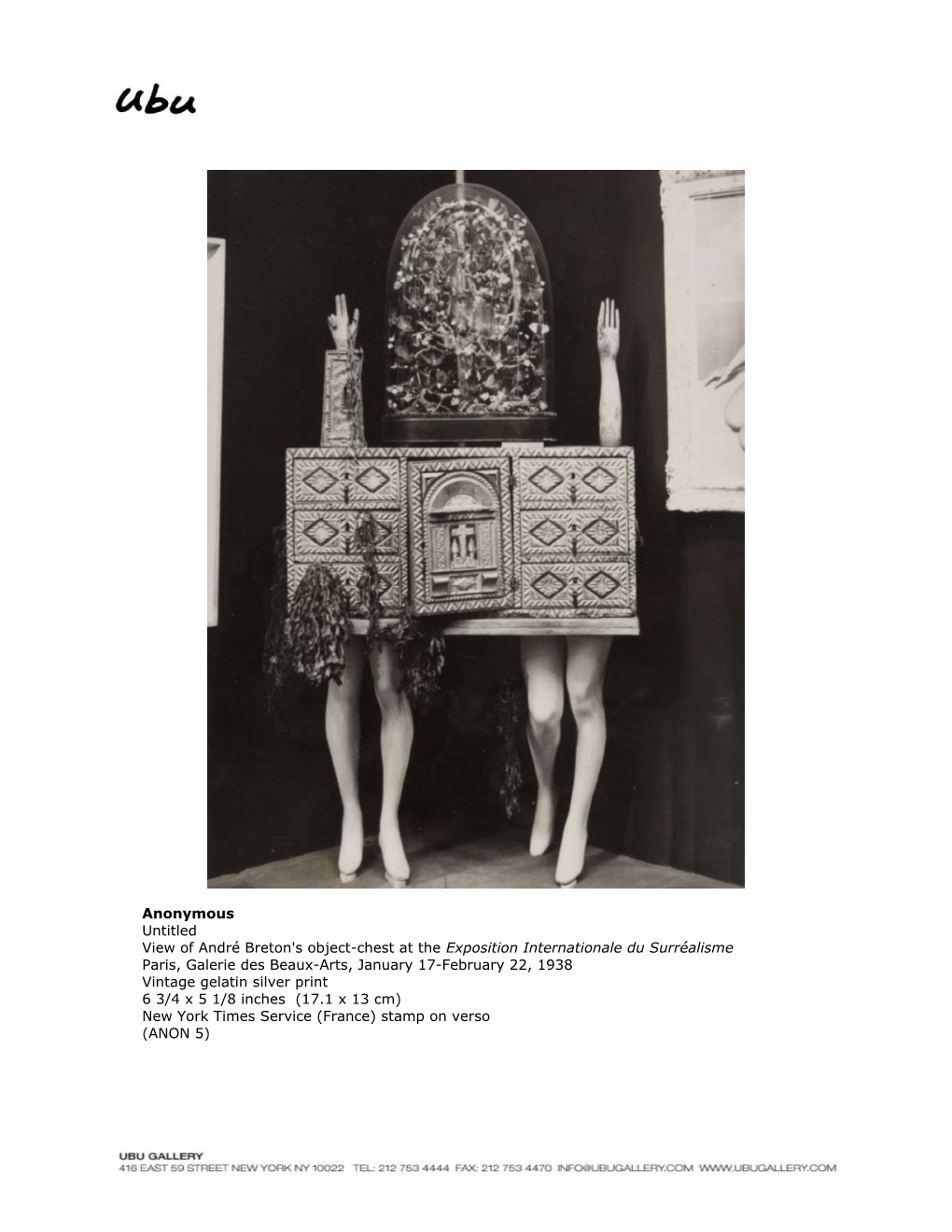 Anonymous Untitled View of André Breton's Object-Chest at The