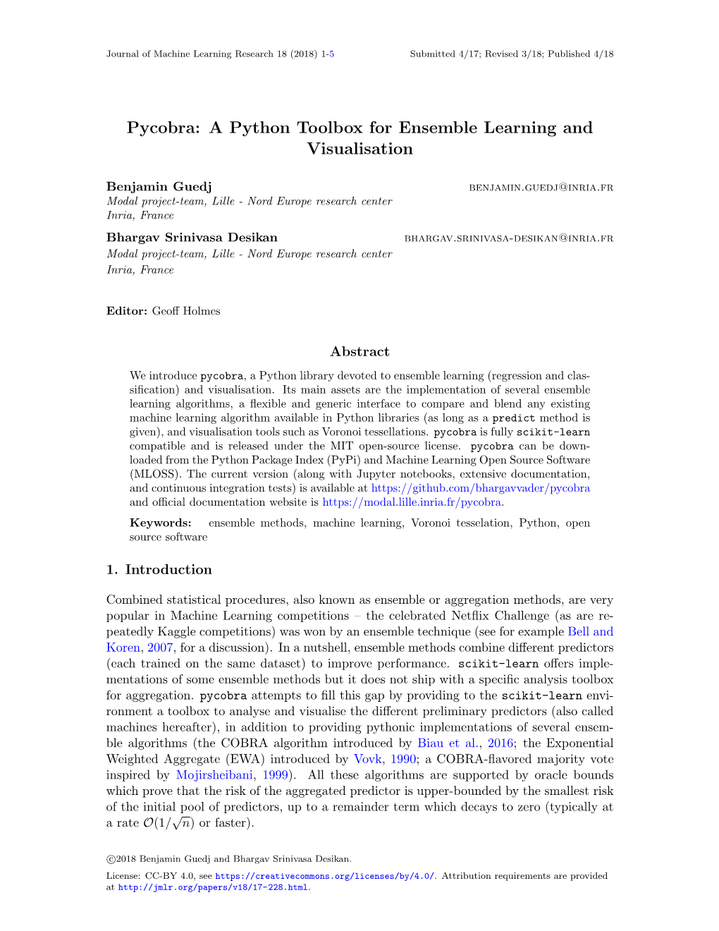 A Python Toolbox for Ensemble Learning and Visualisation