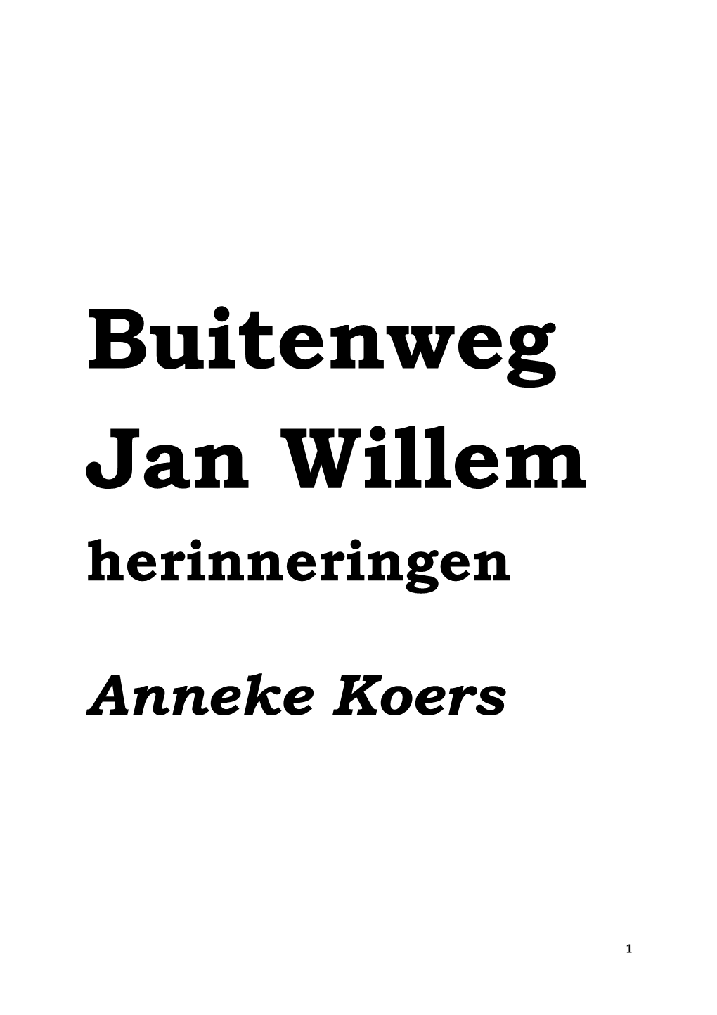 Herinneringen Anneke Koers