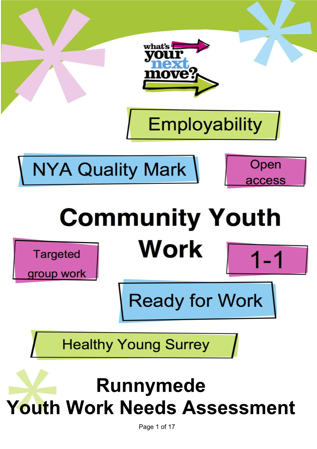 Runnymede Youth Work Needs Assessment Page 1 of 17 Part A: Runnymede – Local Needs Assessment