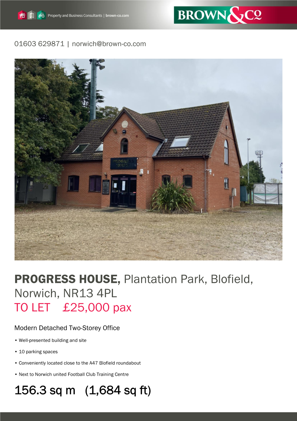 PROGRESS HOUSE, Plantation Park, Blofield, Norwich, NR13 4PL to LET £25,000 Pax