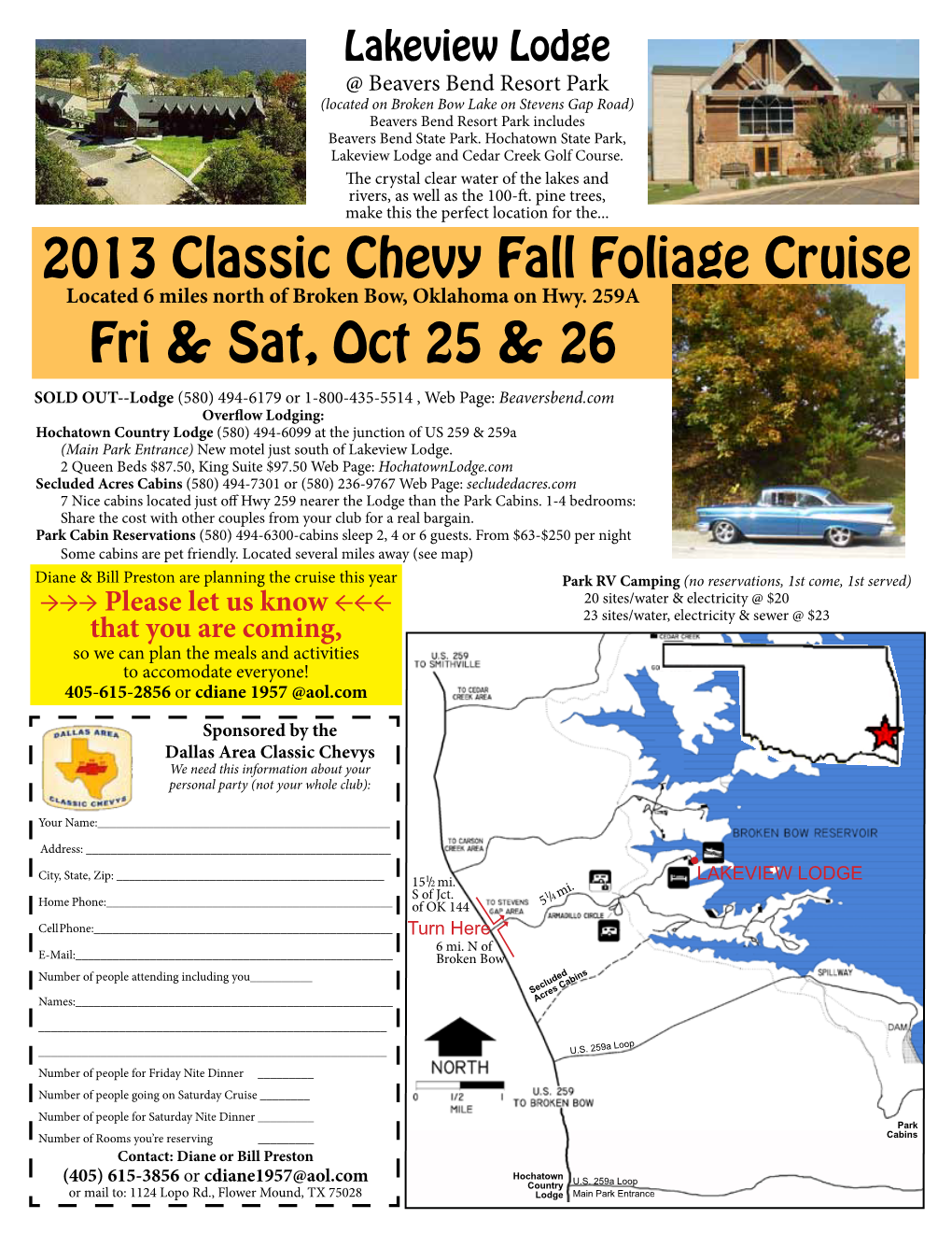 2013 Classic Chevy Fall Foliage Cruise Fri & Sat, Oct 25 & 26