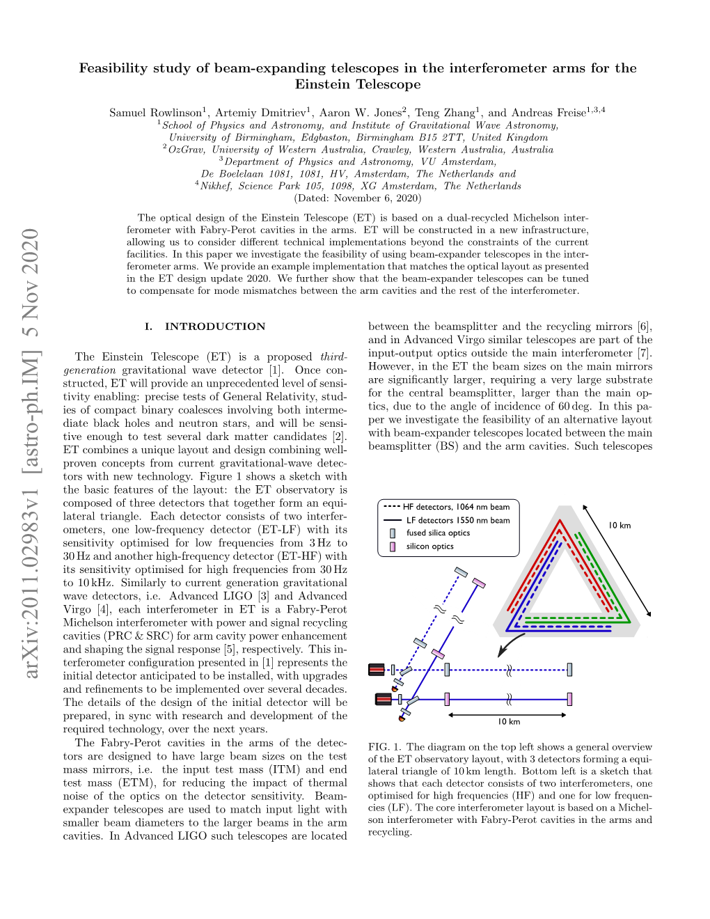 Feasibility Study of Beam-Expanding Telescopes in the Interferometer Arms for the Einstein Telescope