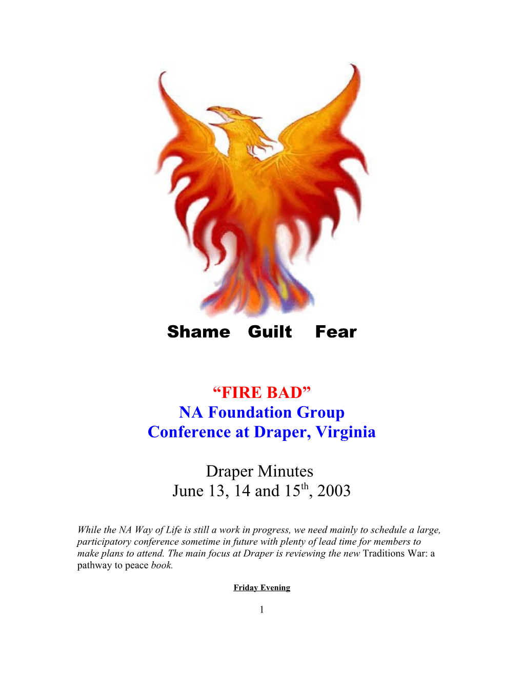 Shame Guilt Fear FIRE BAD