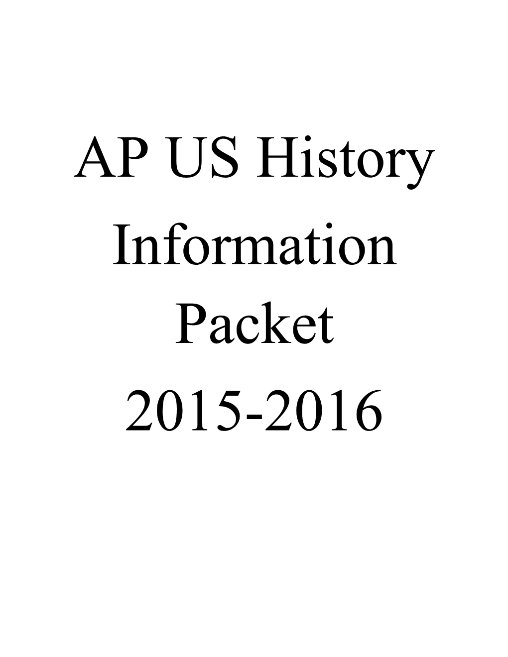 Advanced Placement United States History s1