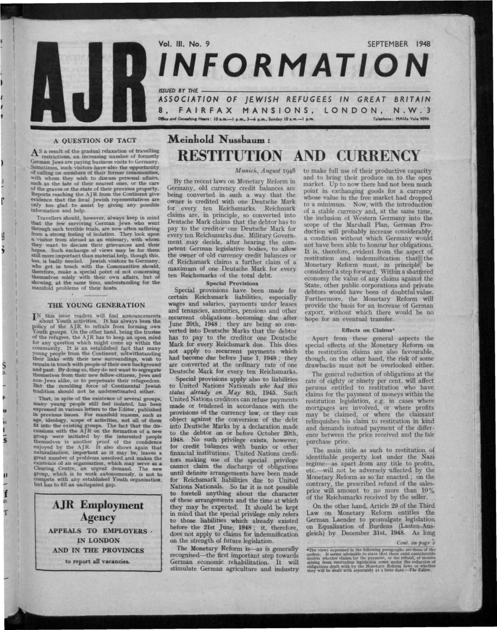 Information Issued by the Association of Jewish Refugees in Great Britain 8