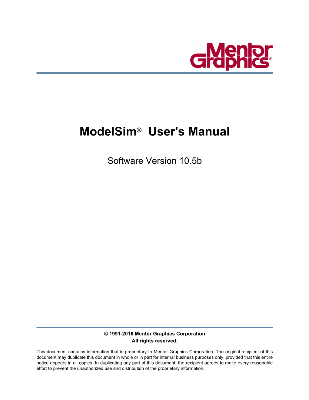 Modelsim® User's Manual