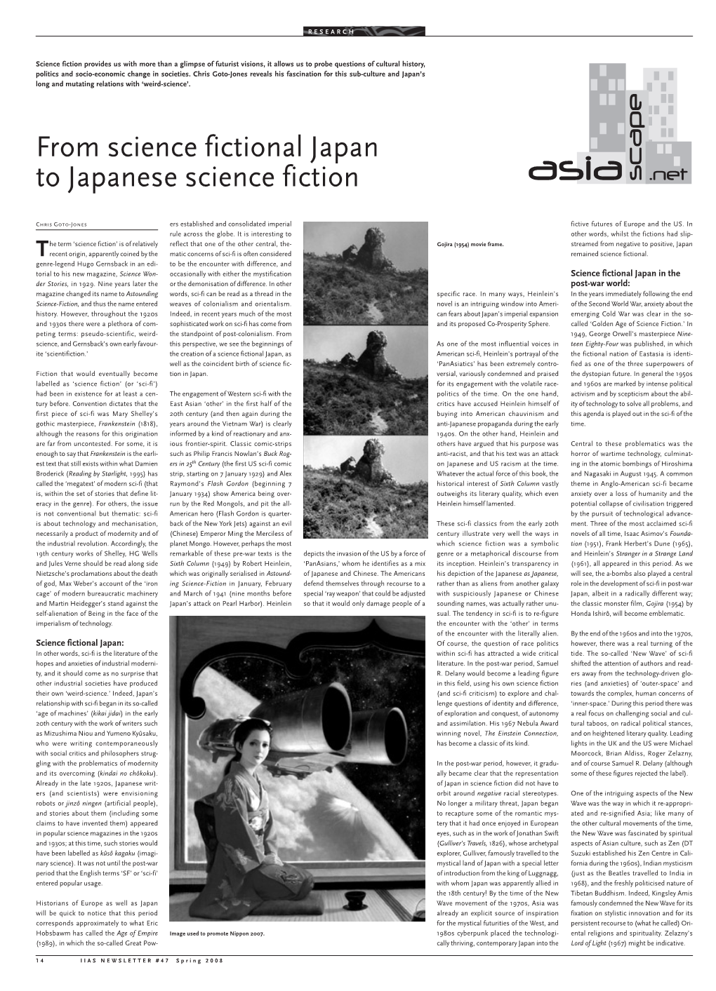 From Science Fictional Japan to Japanese Science Fiction