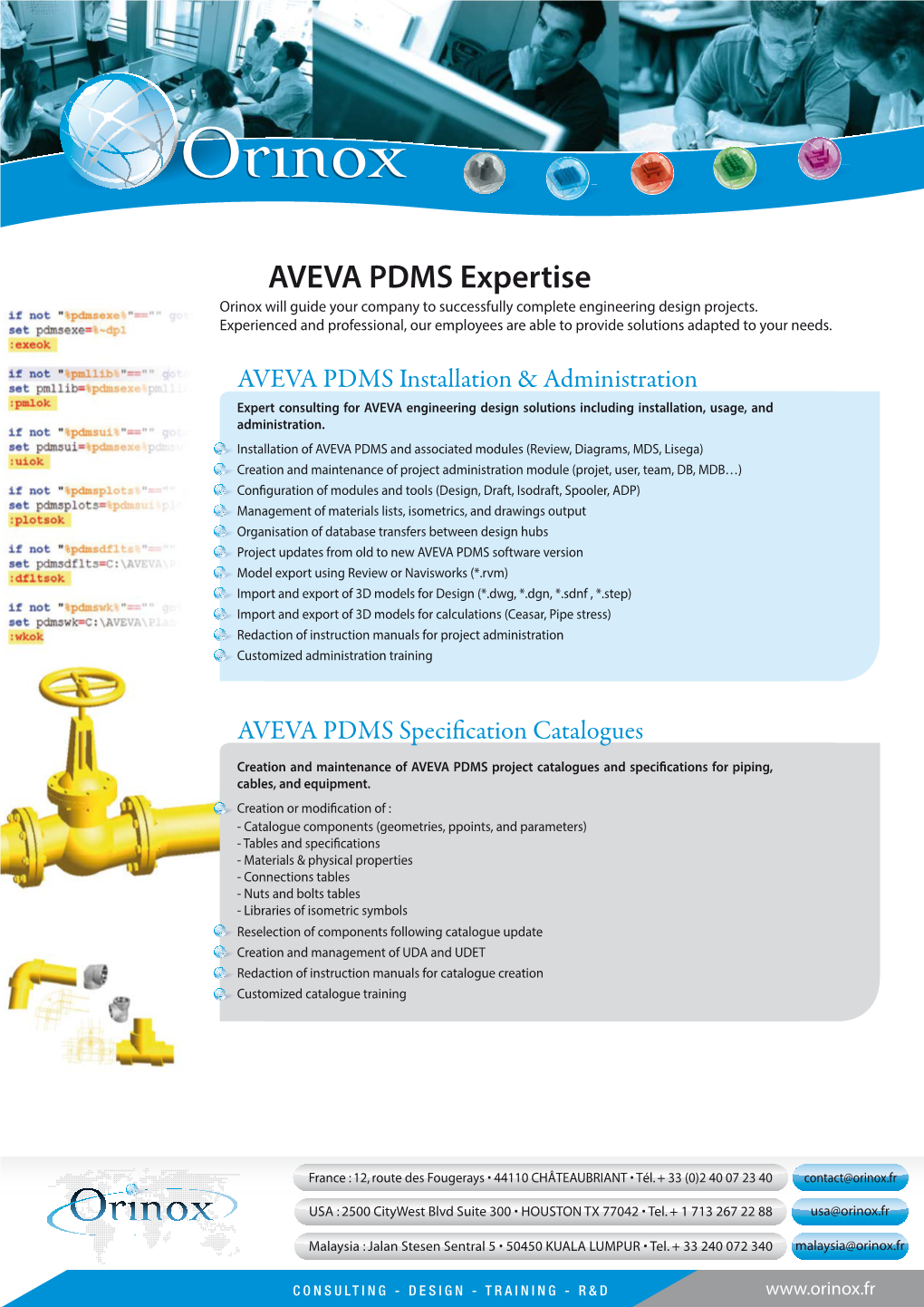 AVEVA PDMS Expertise Orinox Will Guide Your Company to Successfully Complete Engineering Design Projects