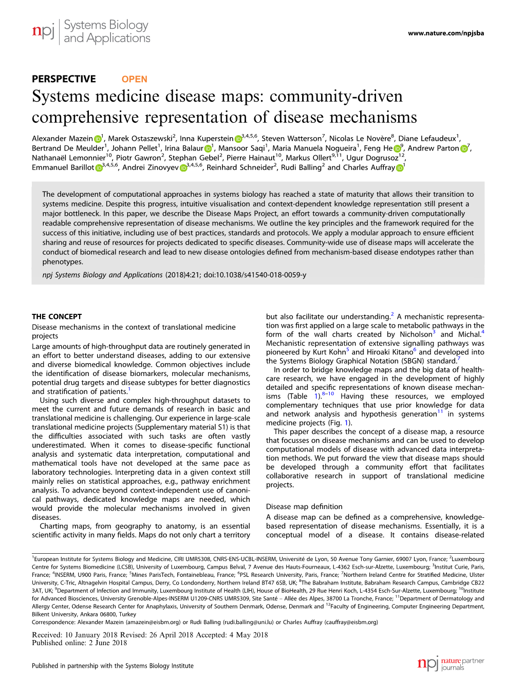 Systems Medicine Disease Maps: Community-Driven Comprehensive Representation of Disease Mechanisms