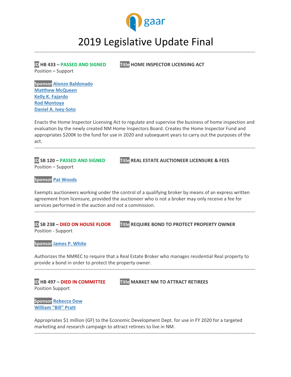 2019 Legislative Update Final