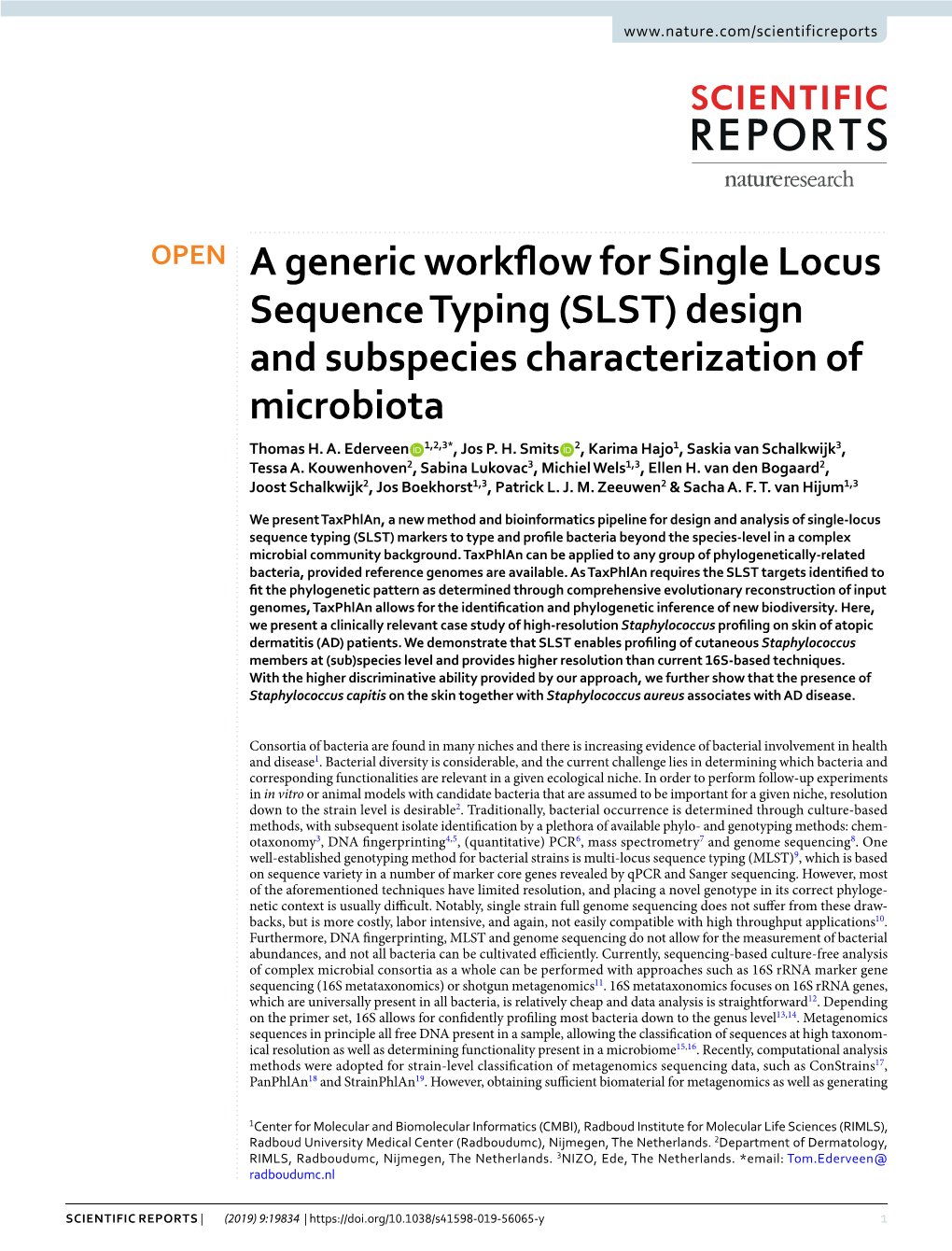 A Generic Workflow for Single Locus Sequence Typing